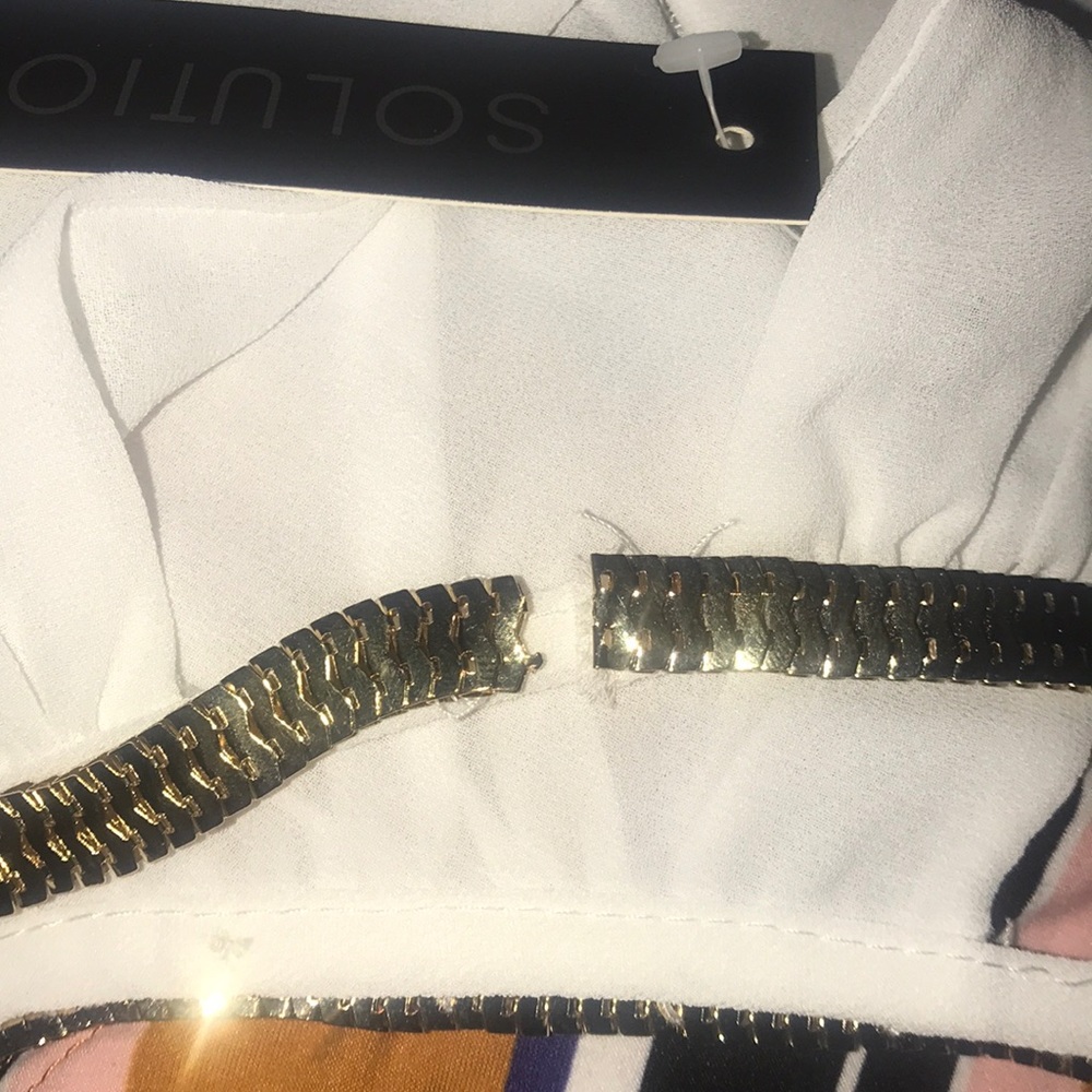 ✨Host Pick 7/4/19✨White Gold Collar Chain Shirt - Picture 5 of 5